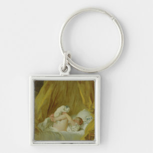 'La Gimblette', Girl with a Dog, c.1770 (oil on ca Key Ring
