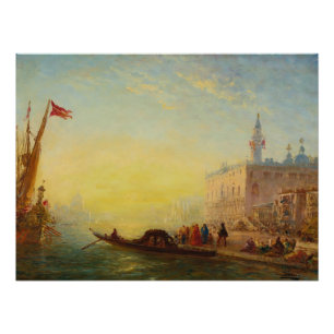 La Gondole, Quai Des Esclavons – Félix Ziem Poster