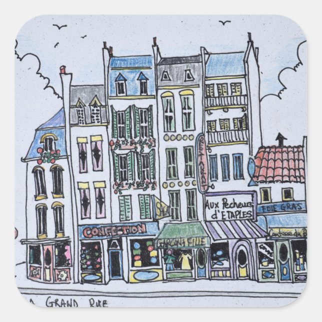 La Grand Rue | Boulogne-Sur-Mer, France Square Sticker (Front)