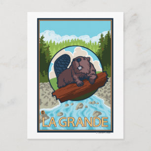 La Grande, OregonBeaver and Trees Postcard