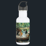 La Grenouillère Auguste  Renoir   532 Ml Water Bottle<br><div class="desc">Pierre-Auguste Renoir. La Grenouillère . lovely landscape on the river in green tones. There are boats on the shore. In the middle ground, a group of people stands on a walkway under a spreading tree. In the background there are yazta and trees. Reproduction of famous works of art images in...</div>