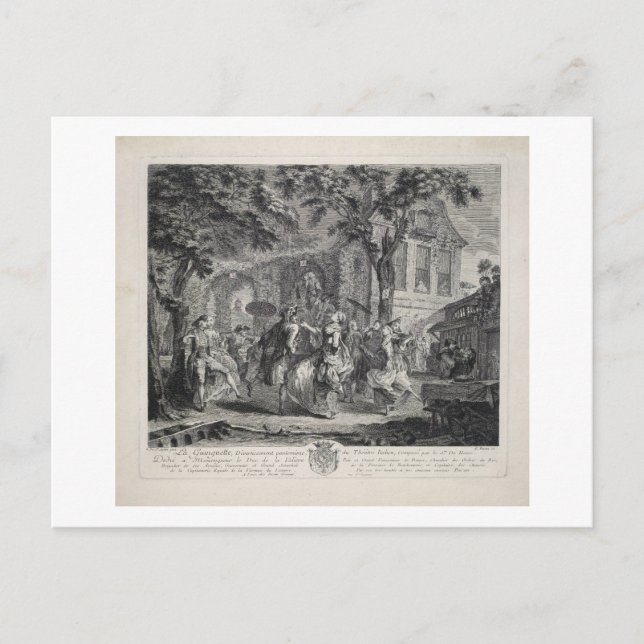 La guinguette, Dance, Choreography, Vintage Postcard (Front)