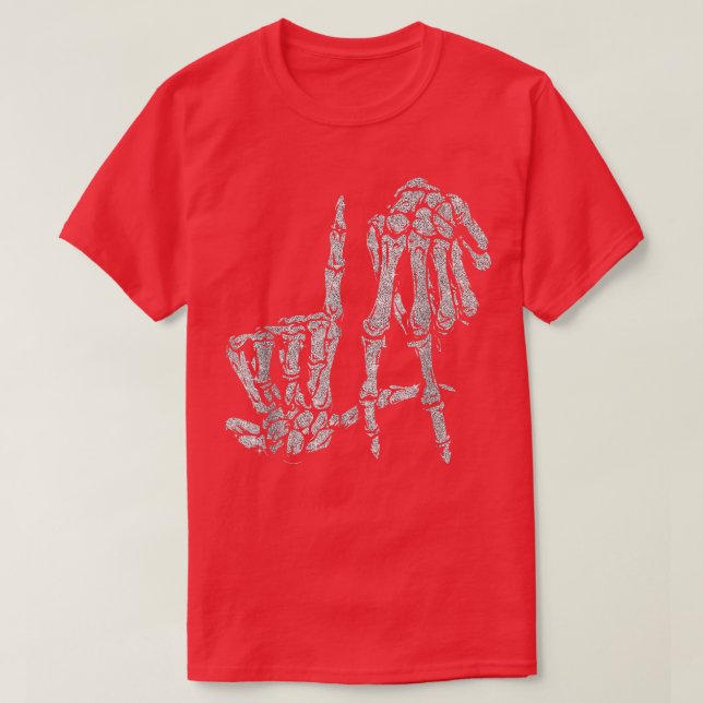 La Hand Sign Lazy DIY Halloween Costume Skeleton L T-Shirt (Design Front)