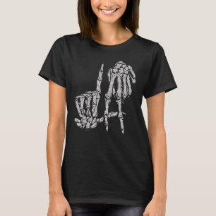 La Hand Sign Lazy Diy Halloween Costume Skeleton L T-Shirt