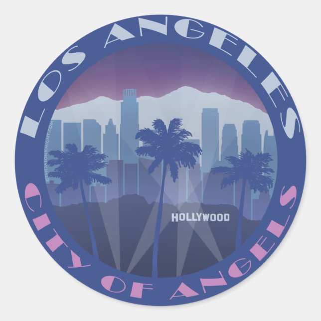 LA Hollywood cool Classic Round Sticker (Front)
