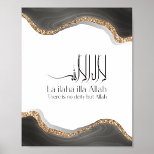La ilaha illa-ALLAH Shahada Modern arabic calligra Poster