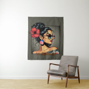 La Jíbaraza 12 – Puerto Rican Jíbara Art • Boricua Tapestry