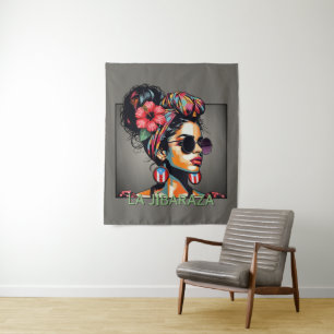 La Jíbaraza 3 – Puerto Rican Jíbara Art • Boricua Tapestry