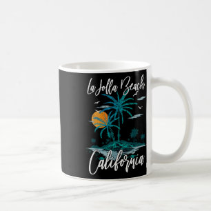 La Jolla Beach California Palm Tree Summer Family  Coffee Mug