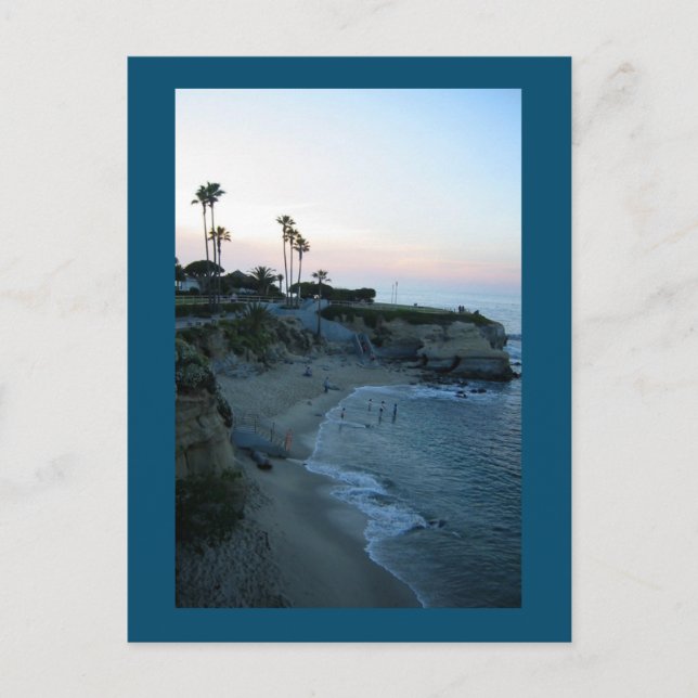 La Jolla Beach Sunset Custom California Postcard (Front)