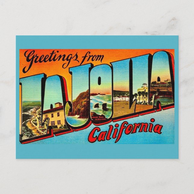 La Jolla CA Vintage Greeting Postcard (Front)