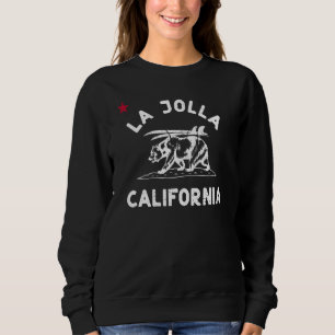 La Jolla California Beach Flag Bear Surf Ca Vintag Sweatshirt