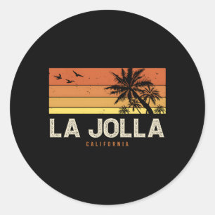 La Jolla California Ca Palms Classic Round Sticker