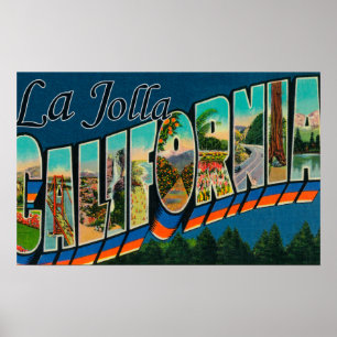 La Jolla, California - Large Letter Scenes Poster