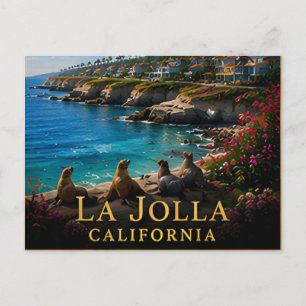 La Jolla California Pacific Coast & Sea Cliffs 🗺️ Postcard