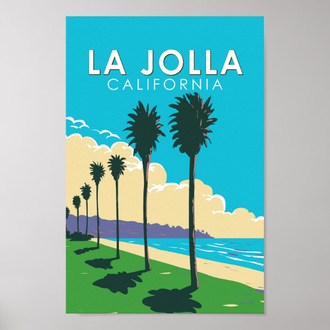 La Jolla California Travel Art Vintage Poster (Front)