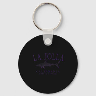 La jolla california vintage plum art fishing key ring