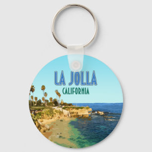 La Jolla Cove Beach San Diego California Vintage Key Ring