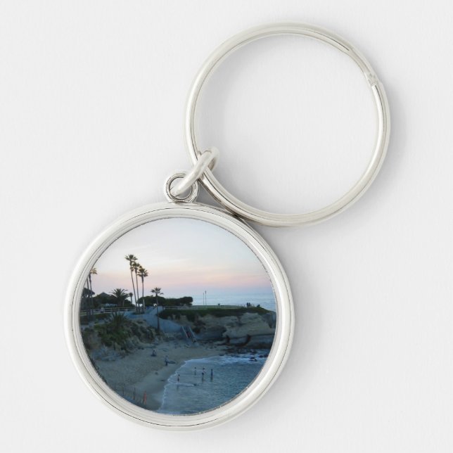 La Jolla Cove Beach Sunset Custom Keychain (Front)