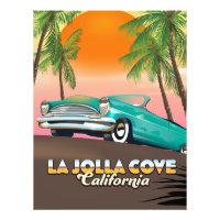 La Jolla Cove California travel poster Canvas Prin