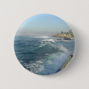La Jolla Cove Ocean Beach Waves 6 Cm Round Badge