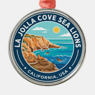 La Jolla Cove Sea Lion Colony USA Metal Ornament