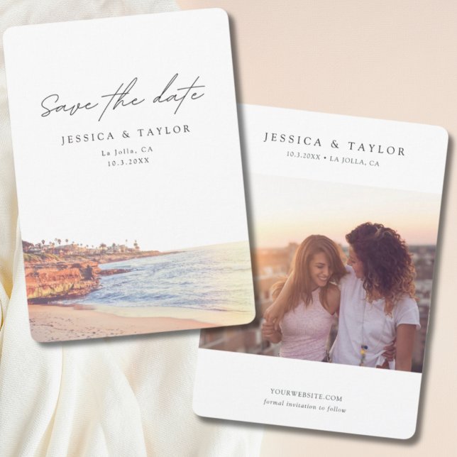 La Jolla Custom Photo Save the Date Invitation (La Jolla Save the Date)