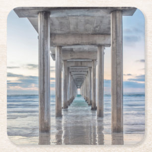 La Jolla, Scripps Pier Square Paper Coaster