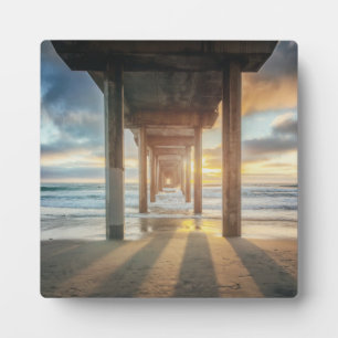 La Jolla, Scripps'S Pier At Sunset San Diego Plaque