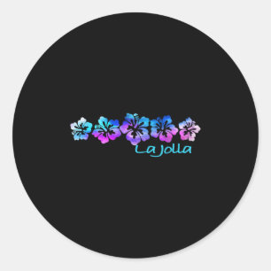 La Jolla Tropical Flower -vacation Beach Classic Round Sticker