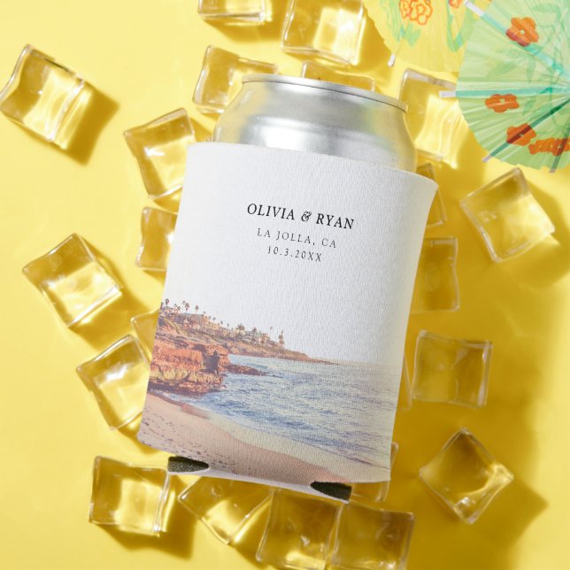 La Jolla Wedding Favour Custom  Can Cooler (In Situ Summer)