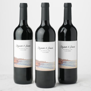 La Jolla Wedding Favour San Diego Personalised Wine Label