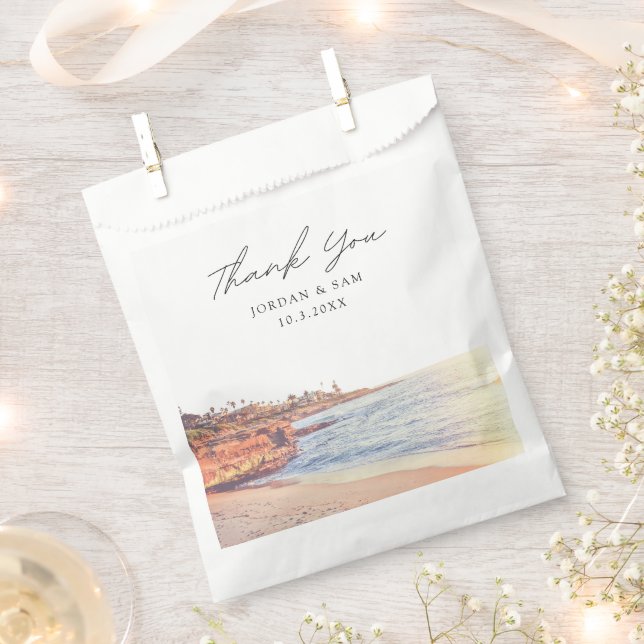 La Jolla Wedding Personalised Photo Favour Bag (Clipped)