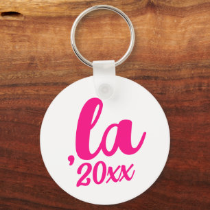 ,la Kamala comma pronounce pink text Custom year Key Ring
