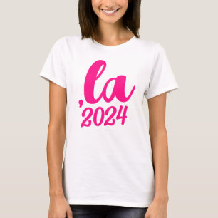 ,la  Kamala custom Year hot pink text T-Shirt