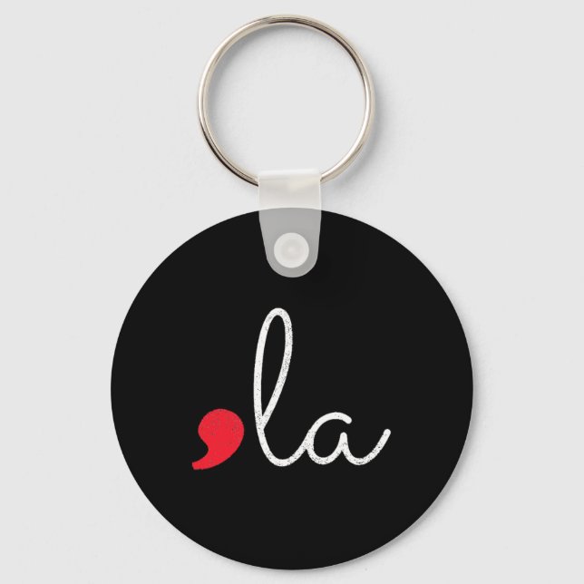 La Kamala Funny Punctuation Graphic Vote 2024 Harr Key Ring (Front)