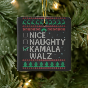 La Kamala Harris Ugly Christmas Sweater Election Ceramic Ornament