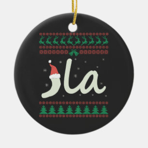 La Kamala Harris Ugly Christmas Sweater Election Ceramic Ornament