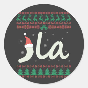 La Kamala Harris Ugly Christmas Sweater Election Classic Round Sticker