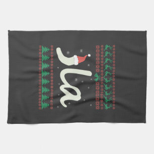 La Kamala Harris Ugly Christmas Sweater Election Tea Towel