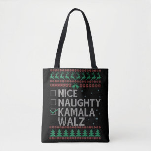 La Kamala Harris Ugly Christmas Sweater Election Tote Bag