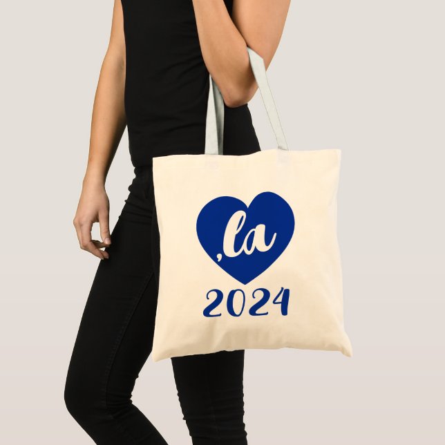 ,la KAMALA heart 2024 blue script text  Tote Bag (Front (Product))