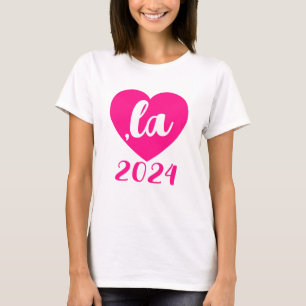 ,la KAMALA heart 2024 hot pink script text  T-Shirt