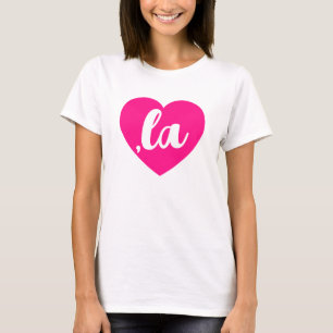 ,la KAMALA heart hot pink script text  T-Shirt