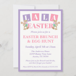La La Easter Bunny Egg Hunt Invitation