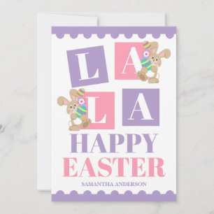 La La Easter Bunny Holiday Card