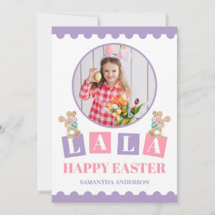 La La Easter Bunny Photo Holiday Card