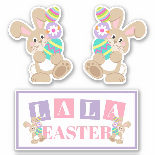 La La Easter Bunny Sticker Sheet (Front)
