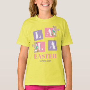 La La Easter Cute Bunny Yellow Girls T-Shirt