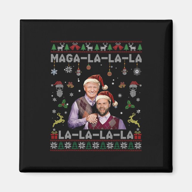 La La La Donald Trump Potus 47 Ugly Christmas Swea Magnet (Front)